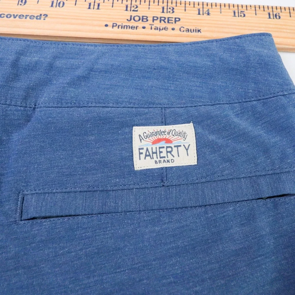 Faherty All Day Shorts Mens 31 Blue Hybrid Board Shorts Stretch Quick Dry Surf